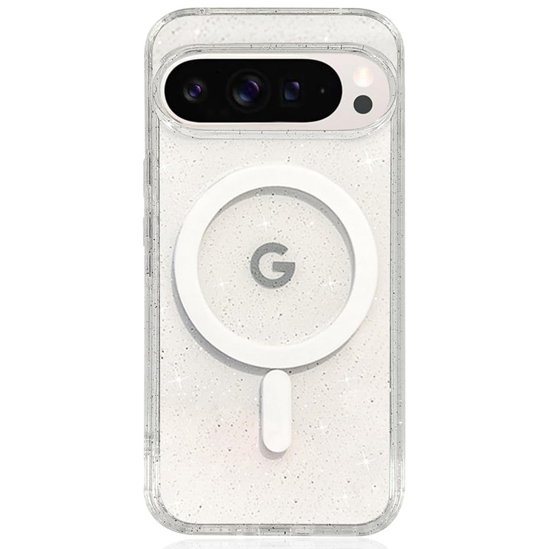 Tablet Accessories For Girls - マグネット式キラキラグリッタークリアシャイニースパークルスマホケース Magsafe対応 Google Pixel 8 9