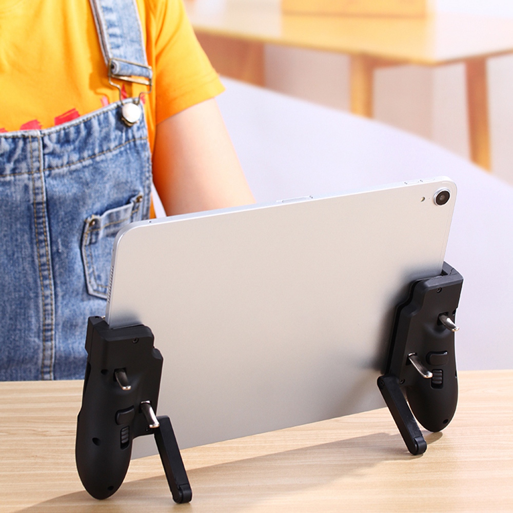 Fire Tablet Accessories - PUBGモバイルコントローラー用高品質6本指トリガーゲームパッドグリップ、左右発射ボタン、iPadタブレットFPSハンドル用ジョイスティック