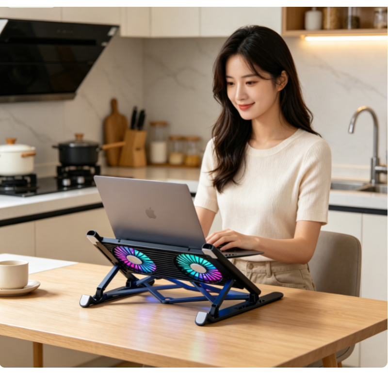 新しいノートパソコンクーラーベーススタンド折りたたみ式ノート - Cooling Stand Tablet のレビューと価格
