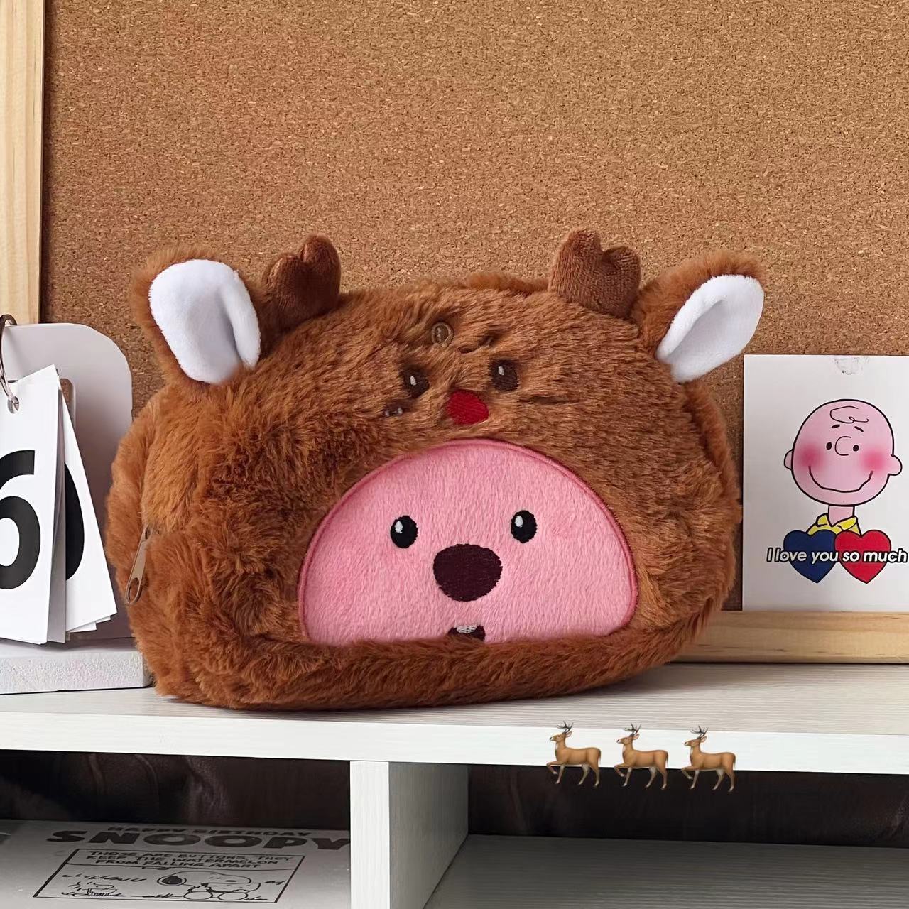 漫画ぬいぐるみ鉛筆バッグ学生かわいい収納袋ペン化粧ブラシマー - Case With Pencil Holder のレビューと価格